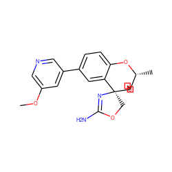 COc1cncc(-c2ccc3c(c2)[C@@]2(COC(N)=N2)C2(COC2)[C@@H](C)O3)c1 ZINC000220715282