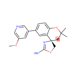 COc1cncc(-c2ccc3c(c2)[C@]2(COC(N)=N2)C2(COC2)C(C)(C)O3)c1 ZINC000220715520