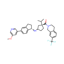 COc1cncc(-c2ccc3c(c2)CC[C@@H]3N[C@@H]2CC[C@@](C(=O)N3CCc4ccc(C(F)(F)F)cc4C3)(C(C)C)C2)c1 ZINC000299866533