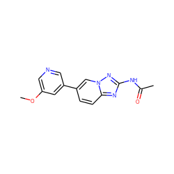 COc1cncc(-c2ccc3nc(NC(C)=O)nn3c2)c1 ZINC000084670004