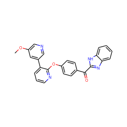 COc1cncc(-c2cccnc2Oc2ccc(C(=O)c3nc4ccccc4[nH]3)cc2)c1 ZINC000139888269