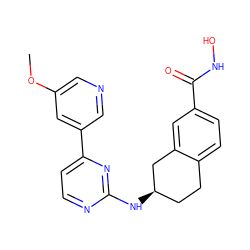 COc1cncc(-c2ccnc(N[C@@H]3CCc4ccc(C(=O)NO)cc4C3)n2)c1 ZINC000113843021