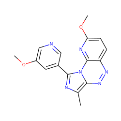 COc1cncc(-c2nc(C)c3nnc4ccc(OC)nc4n23)c1 ZINC000084711386