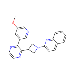 COc1cncc(-c2nccnc2C2CN(c3ccc4ccccc4n3)C2)c1 ZINC000140216770