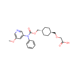 COc1cncc(N(C(=O)OC[C@H]2CC[C@H](COCC(=O)O)CC2)c2ccccc2)c1 ZINC001772629323