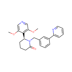 COc1cncc(OC)c1[C@@H]1CCCC(=O)N1Cc1cccc(-c2ccccn2)c1 ZINC000167554425