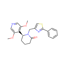 COc1cncc(OC)c1[C@@H]1CCCC(=O)N1Cc1csc(-c2ccccc2)n1 ZINC000167093748