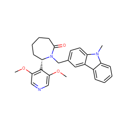 COc1cncc(OC)c1[C@@H]1CCCCC(=O)N1Cc1ccc2c(c1)c1ccccc1n2C ZINC000167686731