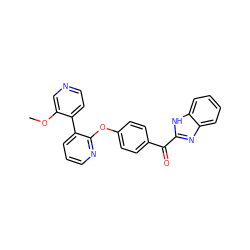 COc1cnccc1-c1cccnc1Oc1ccc(C(=O)c2nc3ccccc3[nH]2)cc1 ZINC000139847443