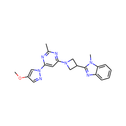 COc1cnn(-c2cc(N3CC(c4nc5ccccc5n4C)C3)nc(C)n2)c1 ZINC000143096995