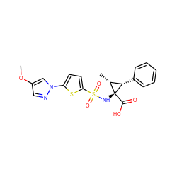 COc1cnn(-c2ccc(S(=O)(=O)N[C@@]3(C(=O)O)[C@H](C)[C@@H]3c3ccccc3)s2)c1 ZINC000071319453