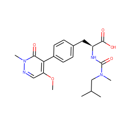 COc1cnn(C)c(=O)c1-c1ccc(C[C@H](NC(=O)N(C)CC(C)C)C(=O)O)cc1 ZINC000013704639