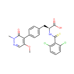 COc1cnn(C)c(=O)c1-c1ccc(C[C@H](NC(=S)c2c(Cl)cccc2Cl)C(=O)O)cc1 ZINC000029127930