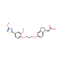 COc1csc(-c2ccc(OCCCOc3ccc4c(c3)CC[C@H]4CC(=O)O)c(OC)c2)n1 ZINC000014977197