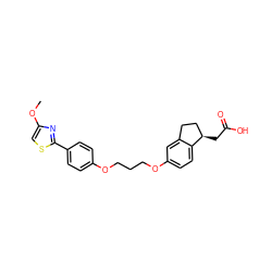 COc1csc(-c2ccc(OCCCOc3ccc4c(c3)CC[C@H]4CC(=O)O)cc2)n1 ZINC000014977193