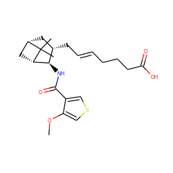 COc1cscc1C(=O)N[C@@H]1[C@@H](C/C=C/CCCC(=O)O)C[C@H]2C[C@@H]1C2(C)C ZINC000026495687