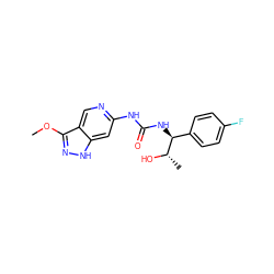 COc1n[nH]c2cc(NC(=O)N[C@@H](c3ccc(F)cc3)[C@H](C)O)ncc12 ZINC001772597881