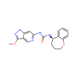 COc1n[nH]c2cc(NC(=O)N[C@@H]3CCCOc4ccccc43)ncc12 ZINC001772641041