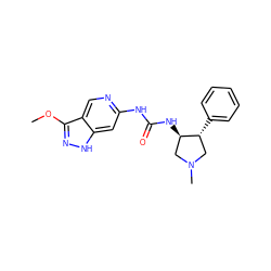 COc1n[nH]c2cc(NC(=O)N[C@@H]3CN(C)C[C@H]3c3ccccc3)ncc12 ZINC001772634402