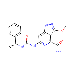 COc1n[nH]c2cc(NC(=O)N[C@H](C)c3ccccc3)nc(C(N)=O)c12 ZINC001772603914