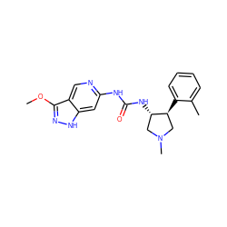 COc1n[nH]c2cc(NC(=O)N[C@H]3CN(C)C[C@@H]3c3ccccc3C)ncc12 ZINC000209322789