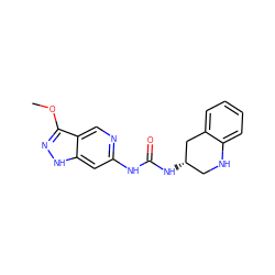 COc1n[nH]c2cc(NC(=O)N[C@H]3CNc4ccccc4C3)ncc12 ZINC001772601973