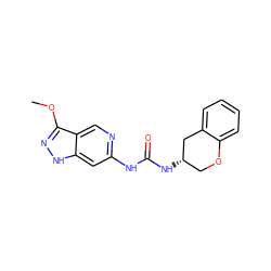 COc1n[nH]c2cc(NC(=O)N[C@H]3COc4ccccc4C3)ncc12 ZINC001772615415