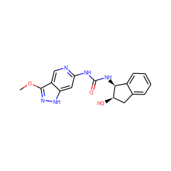 COc1n[nH]c2cc(NC(=O)N[C@H]3c4ccccc4C[C@H]3O)ncc12 ZINC001772589264