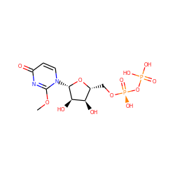 COc1nc(=O)ccn1[C@@H]1O[C@H](CO[P@@](=O)(O)OP(=O)(O)O)[C@@H](O)[C@H]1O ZINC000071296335