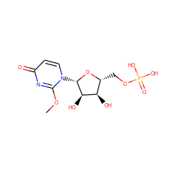 COc1nc(=O)ccn1[C@@H]1O[C@H](COP(=O)(O)O)[C@@H](O)[C@H]1O ZINC000071318032