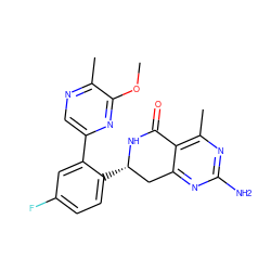 COc1nc(-c2cc(F)ccc2[C@H]2Cc3nc(N)nc(C)c3C(=O)N2)cnc1C ZINC000299823659