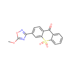 COc1nc(-c2ccc3c(c2)S(=O)(=O)c2ccccc2C3=O)no1 ZINC000013755826