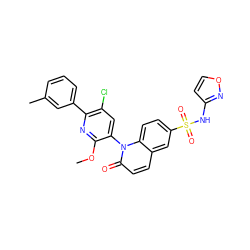 COc1nc(-c2cccc(C)c2)c(Cl)cc1-n1c(=O)ccc2cc(S(=O)(=O)Nc3ccon3)ccc21 ZINC001772640070