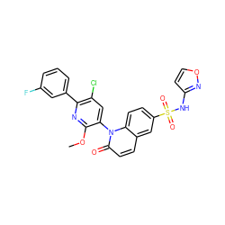 COc1nc(-c2cccc(F)c2)c(Cl)cc1-n1c(=O)ccc2cc(S(=O)(=O)Nc3ccon3)ccc21 ZINC001772581419