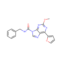 COc1nc(-c2ccco2)c2ncn(C(=O)NCc3ccccc3)c2n1 ZINC000029047468