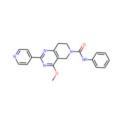 COc1nc(-c2ccncc2)nc2c1CN(C(=O)Nc1ccccc1)CC2 ZINC000095559464