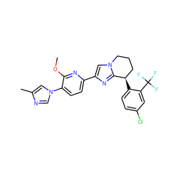 COc1nc(-c2cn3c(n2)[C@H](c2ccc(Cl)cc2C(F)(F)F)CCC3)ccc1-n1cnc(C)c1 ZINC000114449577