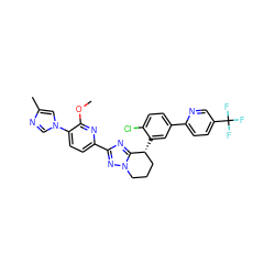 COc1nc(-c2nc3n(n2)CCC[C@H]3c2cc(-c3ccc(C(F)(F)F)cn3)ccc2Cl)ccc1-n1cnc(C)c1 ZINC000114452742