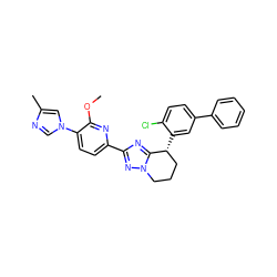 COc1nc(-c2nc3n(n2)CCC[C@H]3c2cc(-c3ccccc3)ccc2Cl)ccc1-n1cnc(C)c1 ZINC000149124894