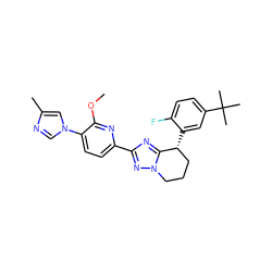 COc1nc(-c2nc3n(n2)CCC[C@H]3c2cc(C(C)(C)C)ccc2F)ccc1-n1cnc(C)c1 ZINC000149041078