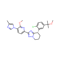 COc1nc(-c2nc3n(n2)CCC[C@H]3c2cc(C(C)(C)OC)ccc2Cl)ccc1-n1cnc(C)c1 ZINC000114453455