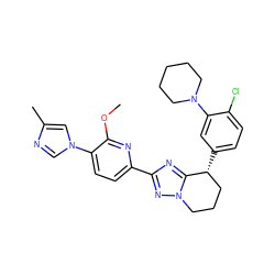 COc1nc(-c2nc3n(n2)CCC[C@H]3c2ccc(Cl)c(N3CCCCC3)c2)ccc1-n1cnc(C)c1 ZINC000149080771