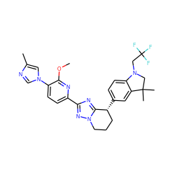 COc1nc(-c2nc3n(n2)CCC[C@H]3c2ccc3c(c2)C(C)(C)CN3CC(F)(F)F)ccc1-n1cnc(C)c1 ZINC000149108732