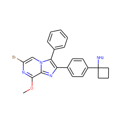 COc1nc(Br)cn2c(-c3ccccc3)c(-c3ccc(C4(N)CCC4)cc3)nc12 ZINC000205128961