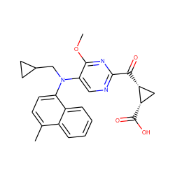 COc1nc(C(=O)[C@@H]2C[C@@H]2C(=O)O)ncc1N(CC1CC1)c1ccc(C)c2ccccc12 ZINC001772653126