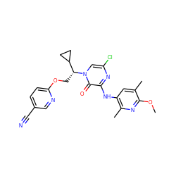 COc1nc(C)c(Nc2nc(Cl)cn([C@H](COc3ccc(C#N)cn3)C3CC3)c2=O)cc1C ZINC000653852789