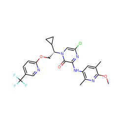 COc1nc(C)c(Nc2nc(Cl)cn([C@H](COc3ccc(C(F)(F)F)cn3)C3CC3)c2=O)cc1C ZINC000653851601