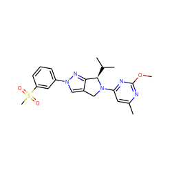 COc1nc(C)cc(N2Cc3cn(-c4cccc(S(C)(=O)=O)c4)nc3[C@H]2C(C)C)n1 ZINC001772632568