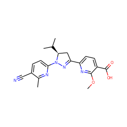 COc1nc(C2=NN(c3ccc(C#N)c(C)n3)[C@@H](C(C)C)C2)ccc1C(=O)O ZINC000169342822