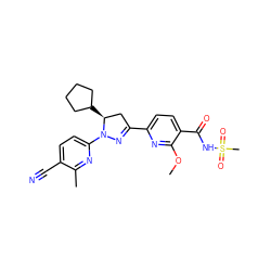 COc1nc(C2=NN(c3ccc(C#N)c(C)n3)[C@@H](C3CCCC3)C2)ccc1C(=O)NS(C)(=O)=O ZINC000113810323